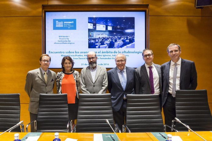 Miguel Coca-Prados, Maria del Pino, José Daniel Aroca, Luis Fernández Vega, Héctor González y Julio Escribano. Foto: Fundación Rafael del Pino.