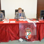 El rector con el secretario general y el vicerrector de Economía y Planificación en el último Consejo de Gobierno celebrado por la UCLM