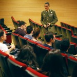 El comandante José Pablo Sánchez, durante su intervención