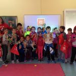 Estudiantes de la UCLM en el taller celebrado en el CEIP Garcilaso de la Vega, en Toledo