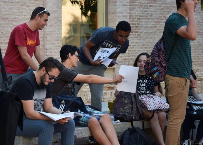 Preuniversitarios en el Campus de Toledo el pasado 8 de junio, coincidiendo con el primer día de la PAEG