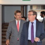 El ministro de Justicia en funciones, Rafael Catalá, y el rector de la UCLM, Miguel Ángel Collado.