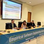 Eduardo Fernández-Medina, Marcela Genero y José Antonio Cruz-Lemus, durante la inauguración de la ESEIW 2016