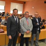 Arroyo Jiménez, Rubio Guerrero y Sánchez Legido, en la Facultad de Derecho y Ciencias Sociales