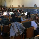 El profesor García Delgado durante su intervención en la Facultad de Ciencias Jurídicas y Sociales de Toledo